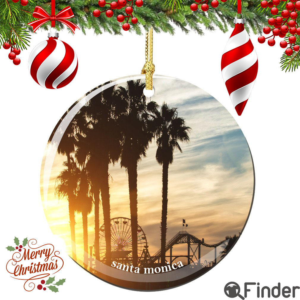 Santa Monica Christmas Ornament Porcelain Santa Monica Christmas Ornament Porcelain