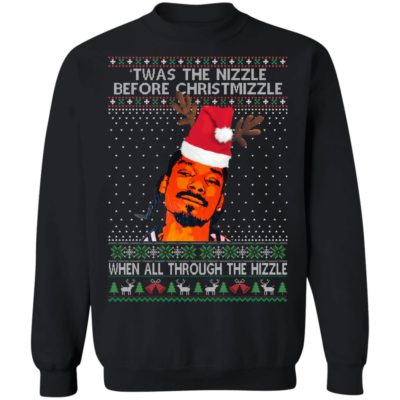 Snoop Dogg Twas the nizzle before Christmizzle when all through the hizzle memes Christmas Ugly sweater