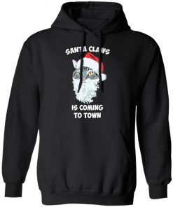 SANTA CLAWS CAT FRENCH TERRY IS COMING TO TOWN HOODIE
