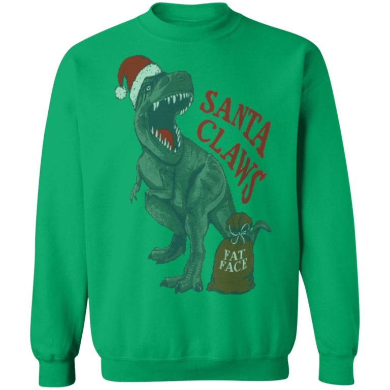 santa claws dinosaur shirt