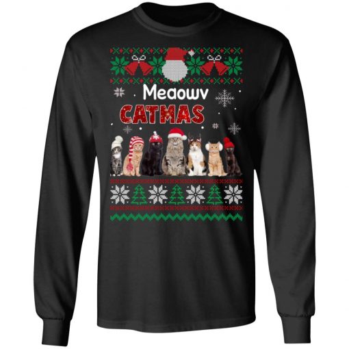 Cat Ugly Christmas Sweater Funny Xmas ls