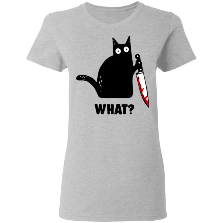 Cat What Murderous Black Cat With Knife Tshirt QFinder Trending