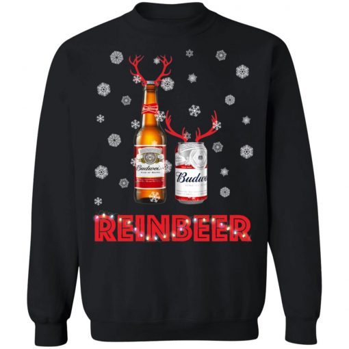 Budweiser Reinbeer Funny Beer Reindeer Christmas sweater