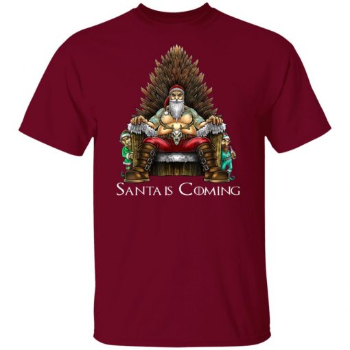 Santa Is Coming Santa Sitting Game Of Throne Christmas shirt