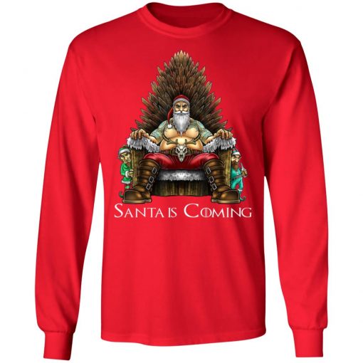 Santa Is Coming Santa Sitting Game Of Throne Christmas ls