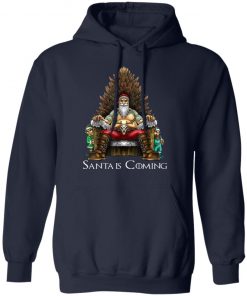 Santa Is Coming Santa Sitting Game Of Throne Christmas hoodie