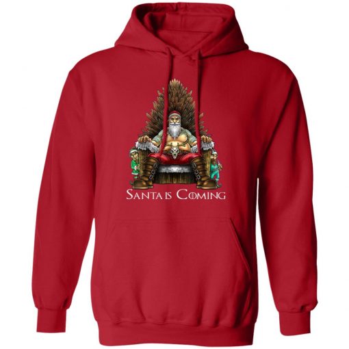 Santa Is Coming Santa Sitting Game Of Throne Christmas hoodie