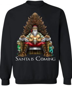 Santa Is Coming Santa Sitting Game Of Throne Christmas Sweater