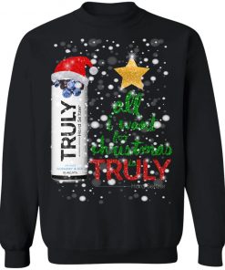 Blueberry and Acai All I Want For Christmas is Truly Hard Seltzer Sweater