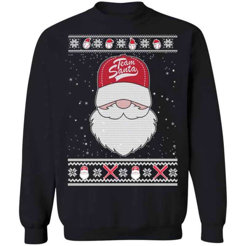 Baseball Team Santa Ugly Christmas Sweater Hooded Ls - Q-Finder ...