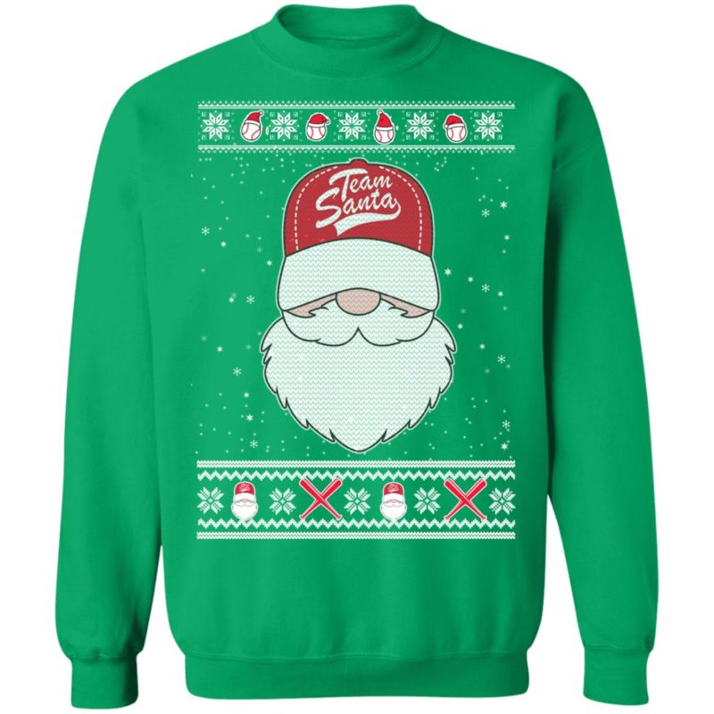 Baseball Team Santa Ugly Christmas Sweater Hooded Ls - Q-Finder ...