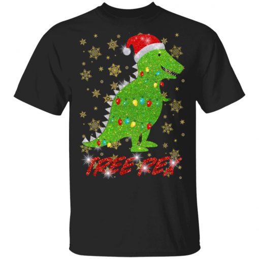 Tree Rex Sparkling Funny Christmas Light Santa Hat