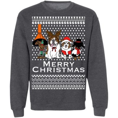 Merry Christmas Vintage Dogs Holidays Funny Ugly Sweatshirt