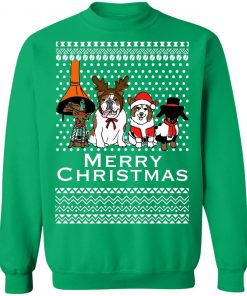 Merry Christmas Vintage Dogs Holidays Funny Ugly Sweatshirt