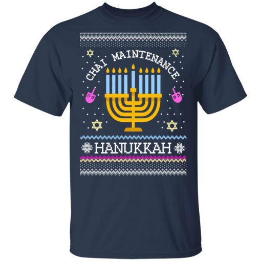 Chai Maintenance Hanukkah Ugly Christmas Sweater Ls Hoodie - Q-Finder ...