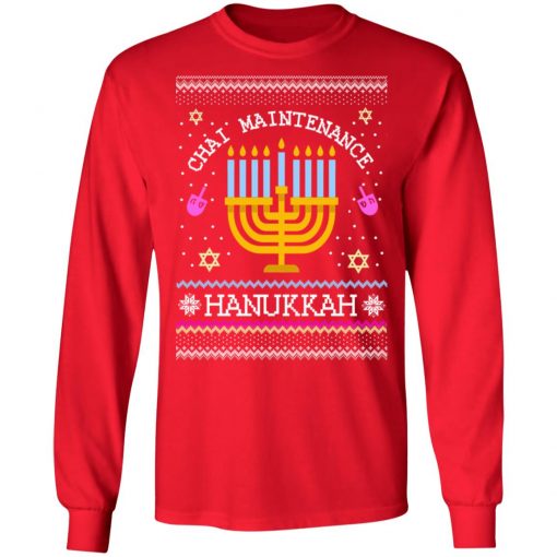 Chai Maintenance Hanukkah Ugly Christmas