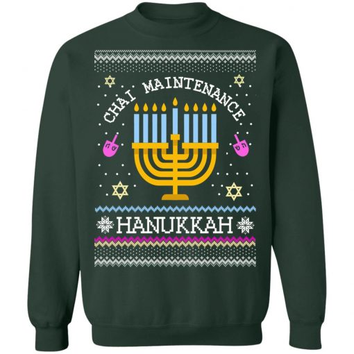 Chai Maintenance Hanukkah Ugly Christmas Sweater