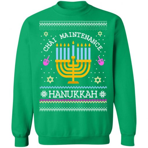 Chai Maintenance Hanukkah Ugly Christmas Sweater