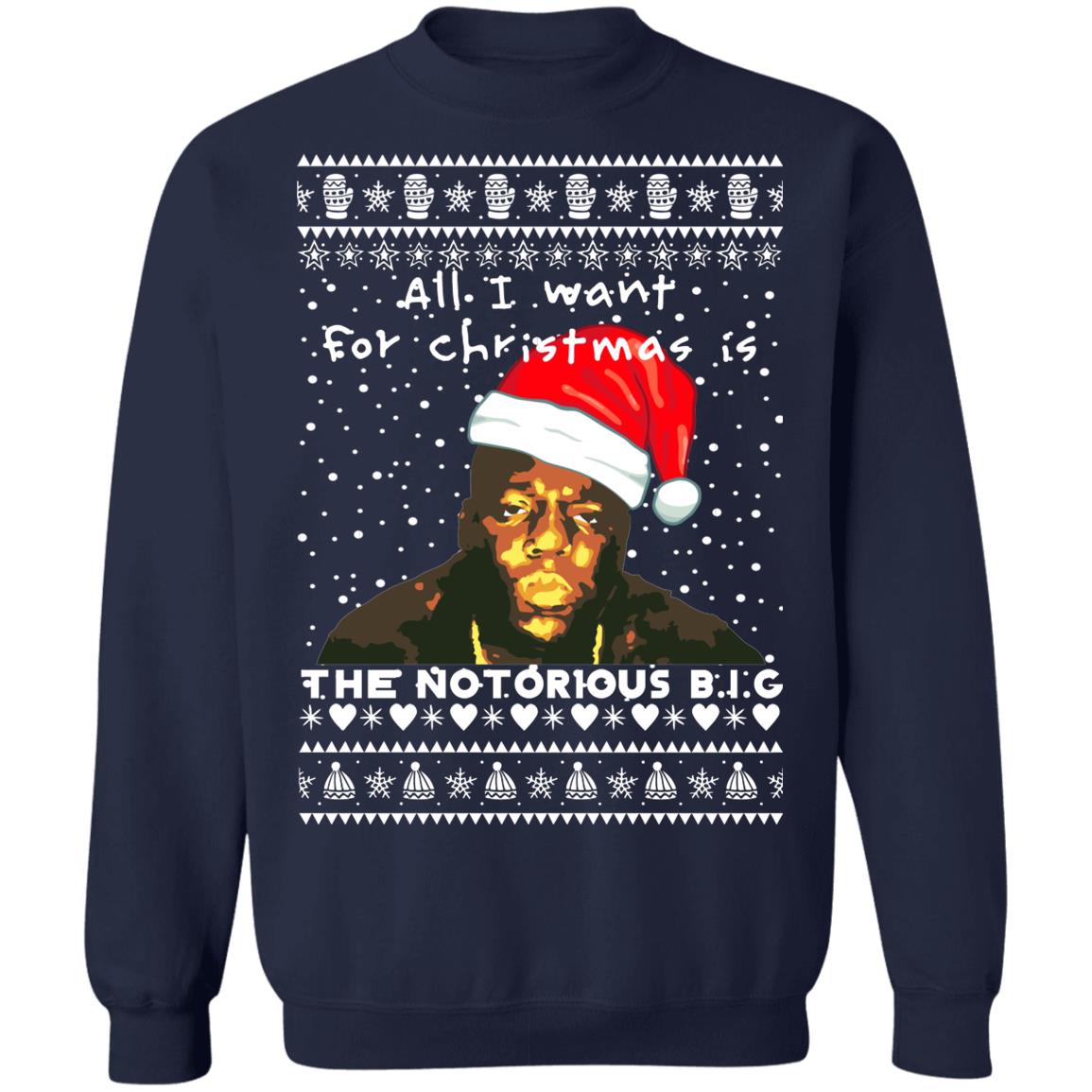 Hallo Historicus Monetair The Notorious B.I.G. Rapper Ugly Christmas Sweater Ls Hoodie - Q-Finder  Trending Design T Shirt