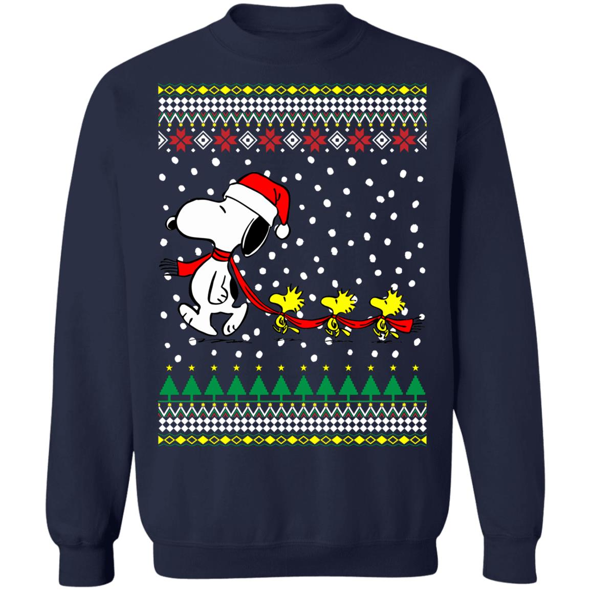 Snoopy and Woodstock Christmas Sweater Ls Hoodie - Q-Finder Trending ...