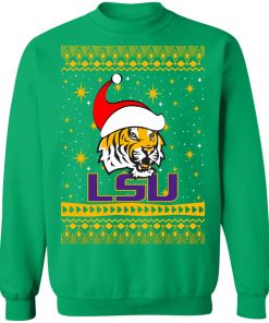 LSU Tigers Santa Hat Ugly Christmas Sweatshirt