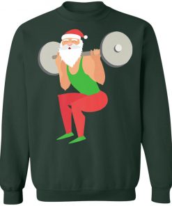 FUNNY SQUATTING SANTA Gym Ugly Christmas Sweater