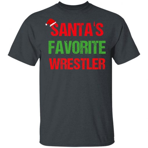 Santas Favorite Wrestler Funny Ugly Christmas Shirt