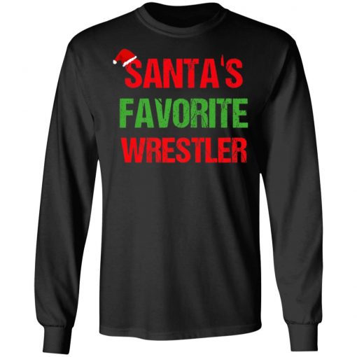 Santas Favorite Wrestler Funny Ugly Christmas Shirt