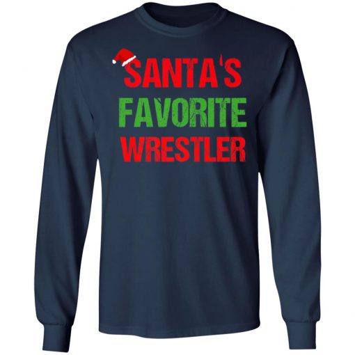 Santas Favorite Wrestler Funny Ugly Christmas Shirt