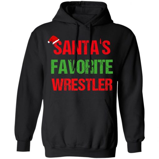 Santas Favorite Wrestler Funny Ugly Christmas Shirt