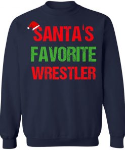 Santas Favorite Wrestler Funny Ugly Christmas Shirt