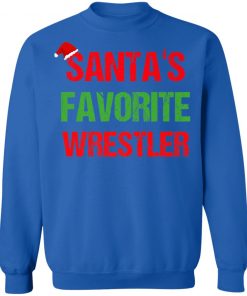 Santas Favorite Wrestler Funny Ugly Christmas Shirt