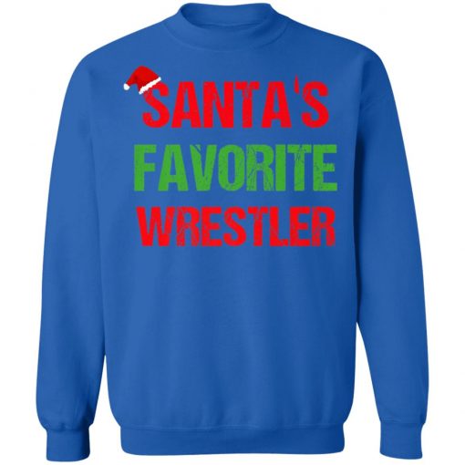 Santas Favorite Wrestler Funny Ugly Christmas Shirt