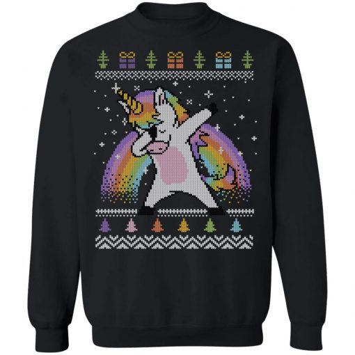 Dabbing Unicorn Ugly Christmas Sweatshirt