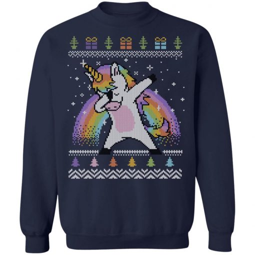 Dabbing Unicorn Ugly Christmas Sweatshirt