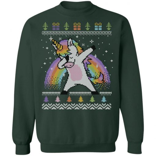 Dabbing Unicorn Ugly Christmas Sweatshirt