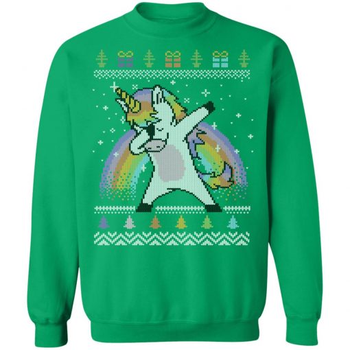 Dabbing Unicorn Ugly Christmas Sweatshirt