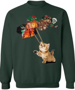 Laser Kitten Destroys Ugly Christmas sweater