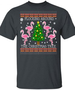 Funny Flamingo Ugly Christmas Tree Snow Shirt
