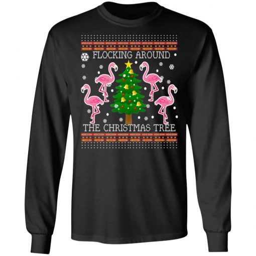 Funny Flamingo Ugly Christmas Tree Snow sweater