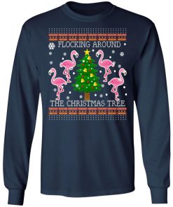 Funny Flamingo Ugly Christmas Tree Snow sweater