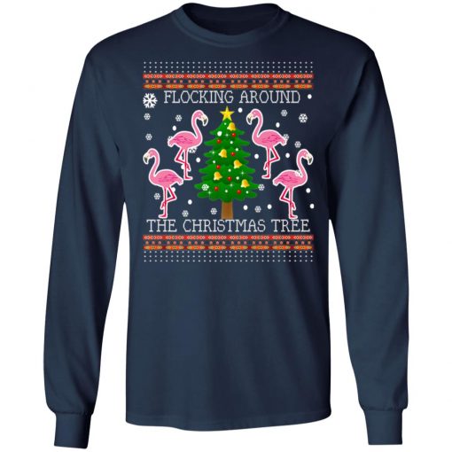 Funny Flamingo Ugly Christmas Tree Snow sweater