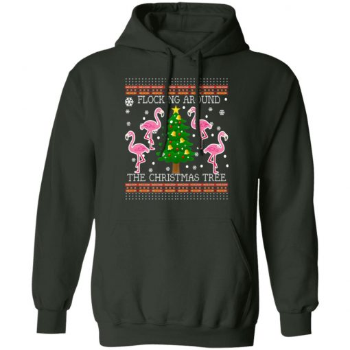 Funny Flamingo Ugly Christmas Tree Snow sweater