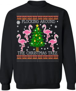 Funny Flamingo Ugly Christmas Tree Snow sweater