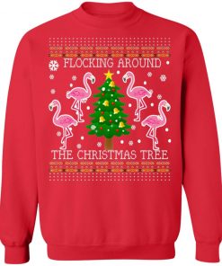 Funny Flamingo Ugly Christmas Tree Snow sweater