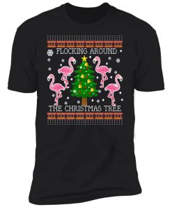 Funny Flamingo Ugly Christmas Tree Snow Shirt