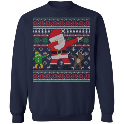 Dabbing Santa Elf Reindeer Ugly Christmas Sweatshirt