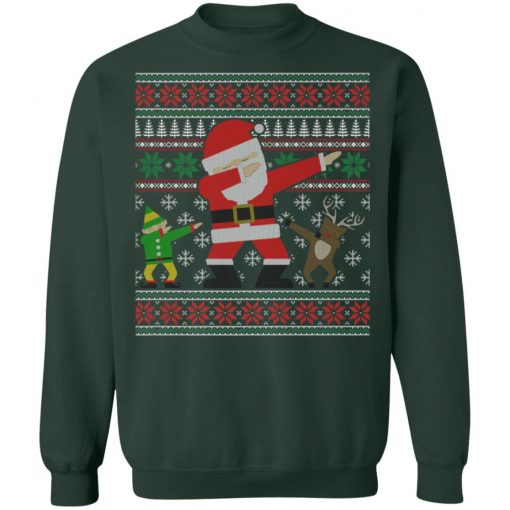 Dabbing Santa Elf Reindeer Ugly Christmas Sweatshirt