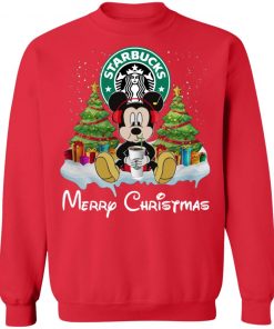 Mickey Mouse Drink Starbucks Merry Christmas Sweater