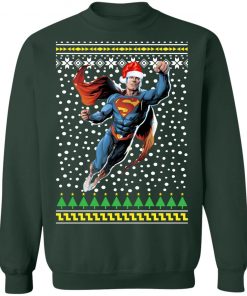 DC Comic Superman Santa Hat Ugly Christmas Sweatshirt